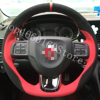

PUOU for Fiat hand-sewn steering wheel cover custom hand sewing car handle Free shipping