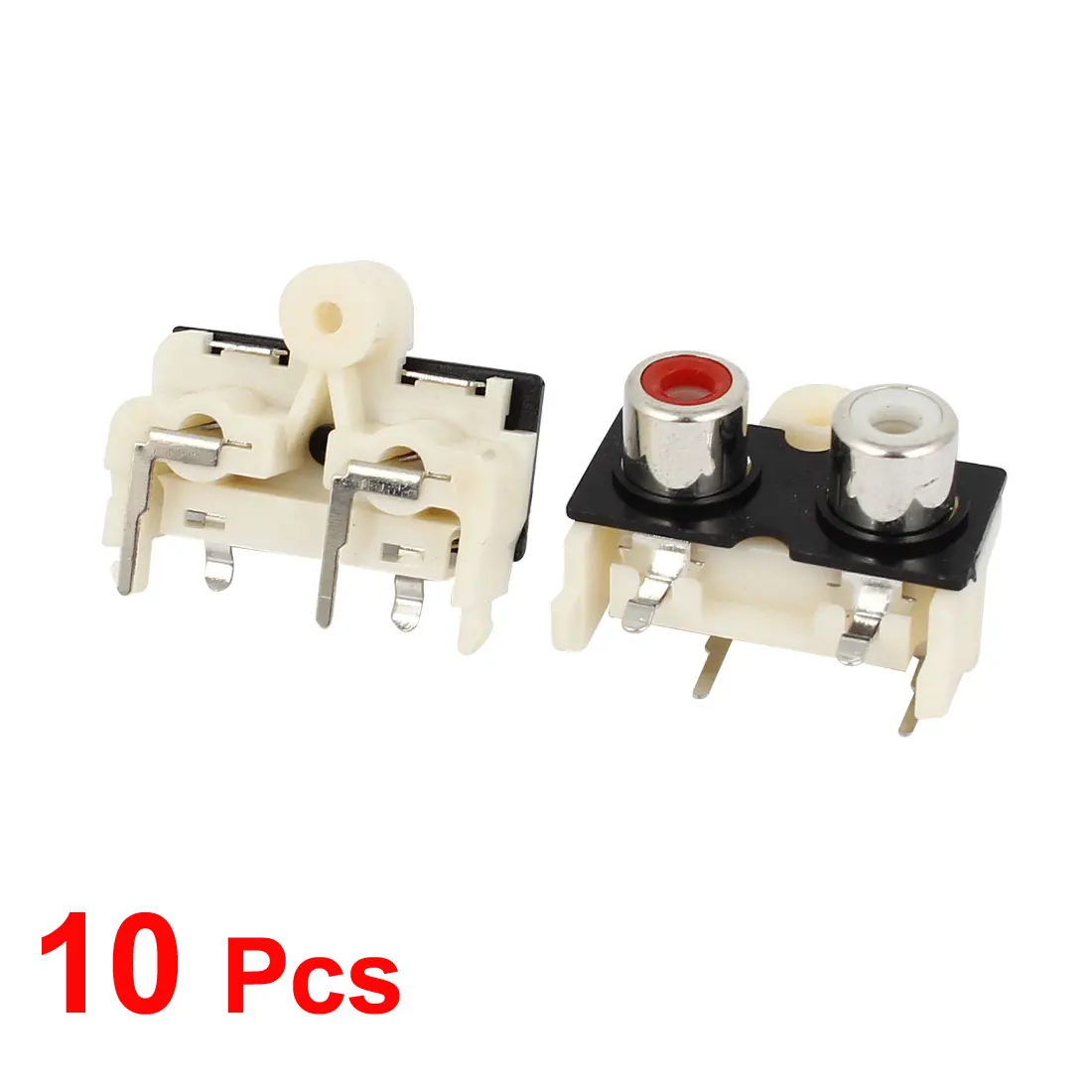 UXCELL 10 Pcs Pcb Mounting Jack Av Concentric Outlet 2 Rca Female