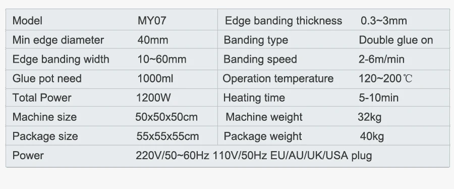 MY07B мини кромкооблицовочная машина
