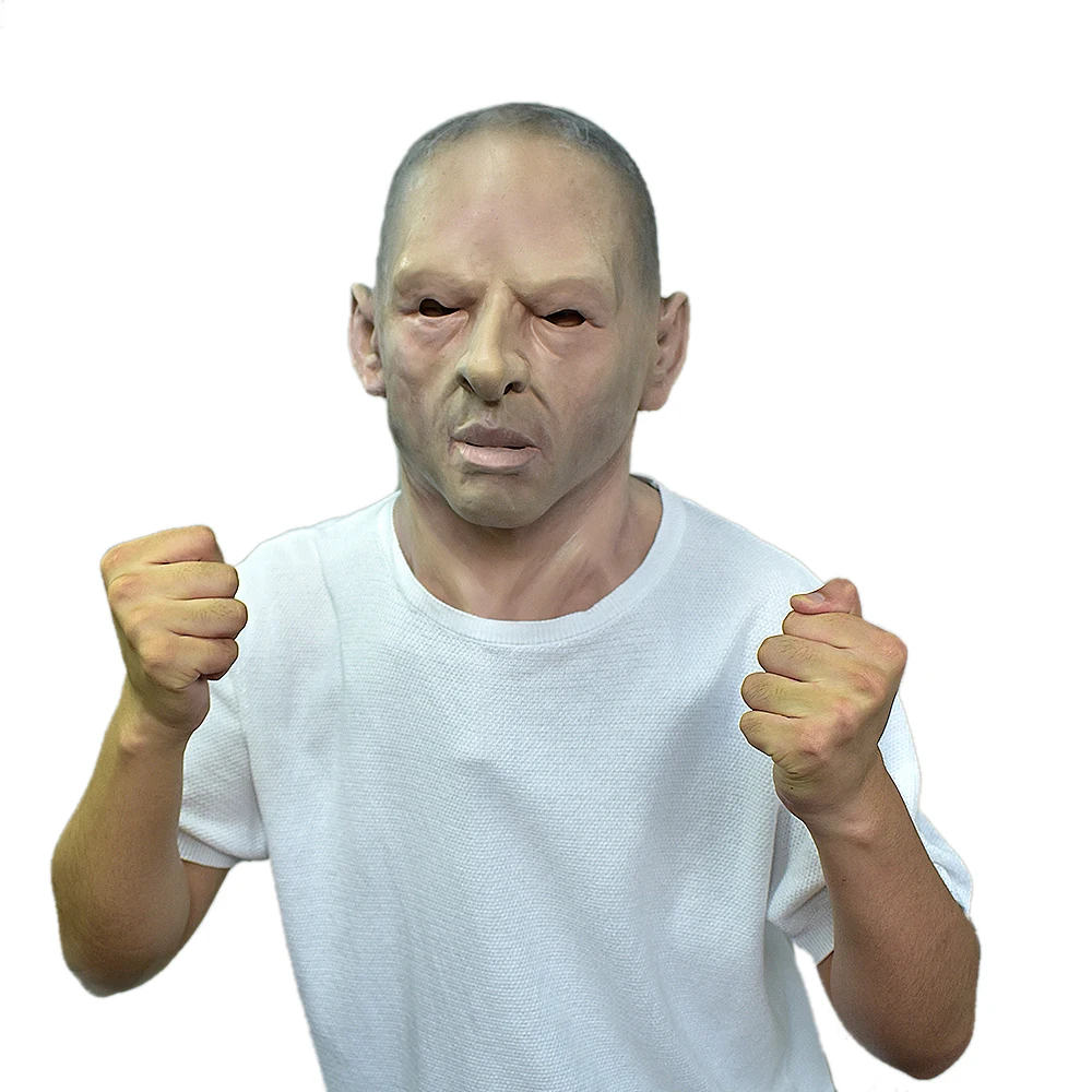 

Realistic Prisoner Mask Ferocious Strong Man Human Face Latex Mask for Cosplay Mask Halloween
