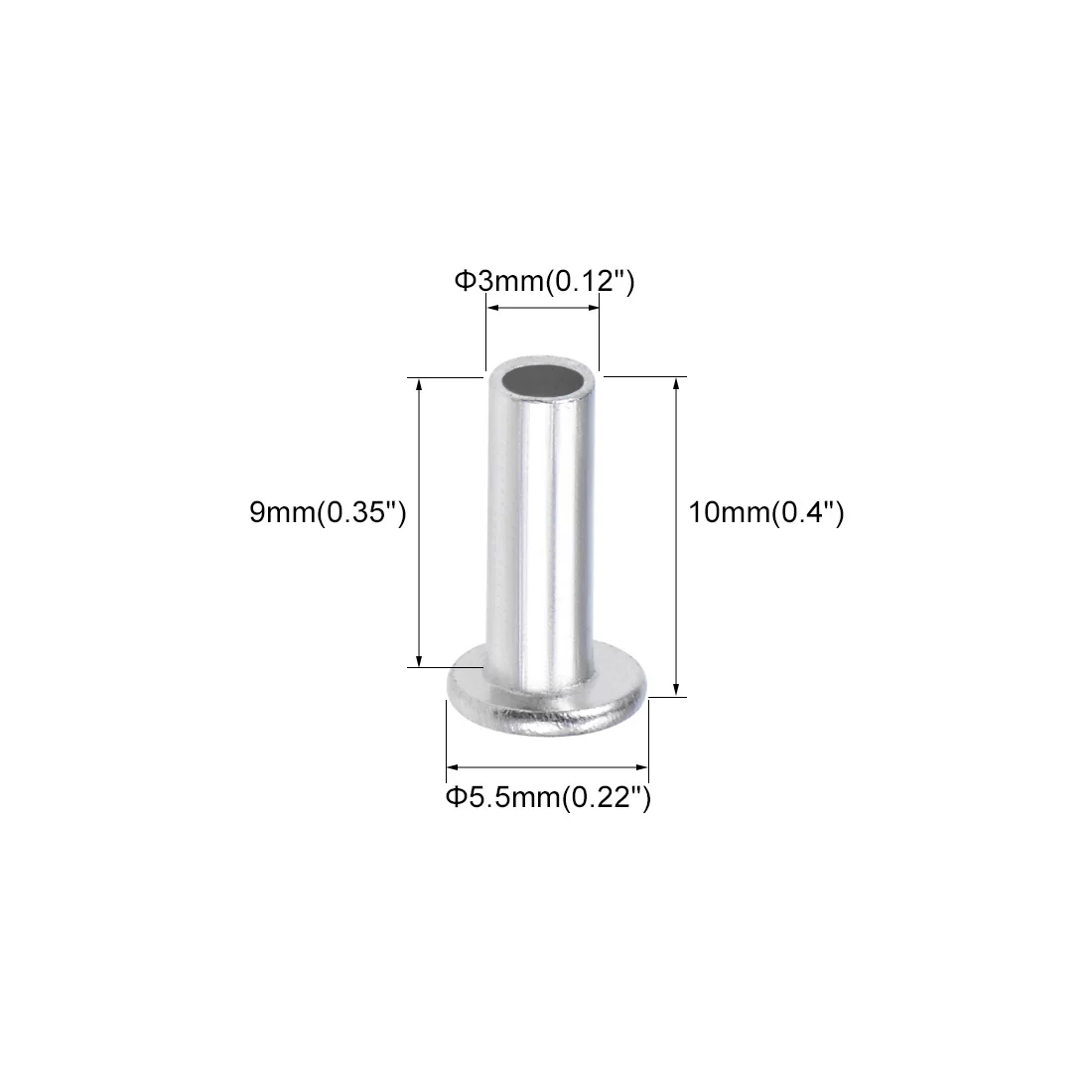 UXCELL 100 шт алюминиевые плоские головки полутрубчатые заклепки M2x12/M2.5x4/M2.5x10/M3x6/M3x9/M4x12/M4x20/M5x12/M6x12mm серебристые заклепки