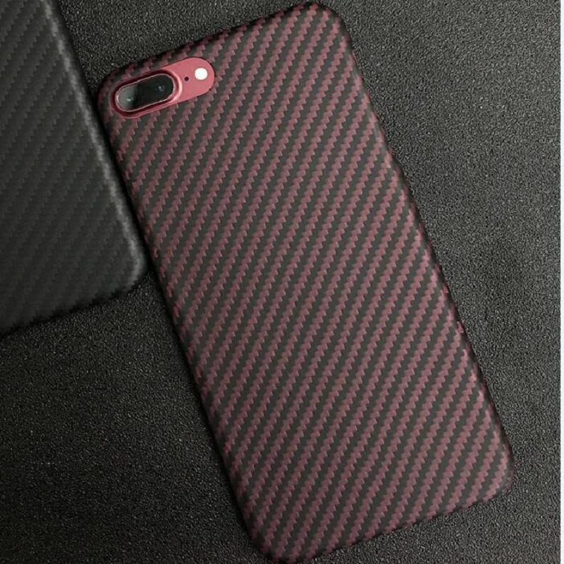 

Carbon Fiber Protection Shell Mobil Phone Case Cover Red/Black For iPhone 8 plus