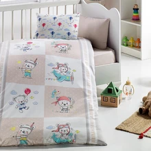 Леди Мода герой медведь 4 шт. Комплект постельного белья для малышей 100x150 см детская кроватка набор хлопок мультфильм детское постельное белье из Турции