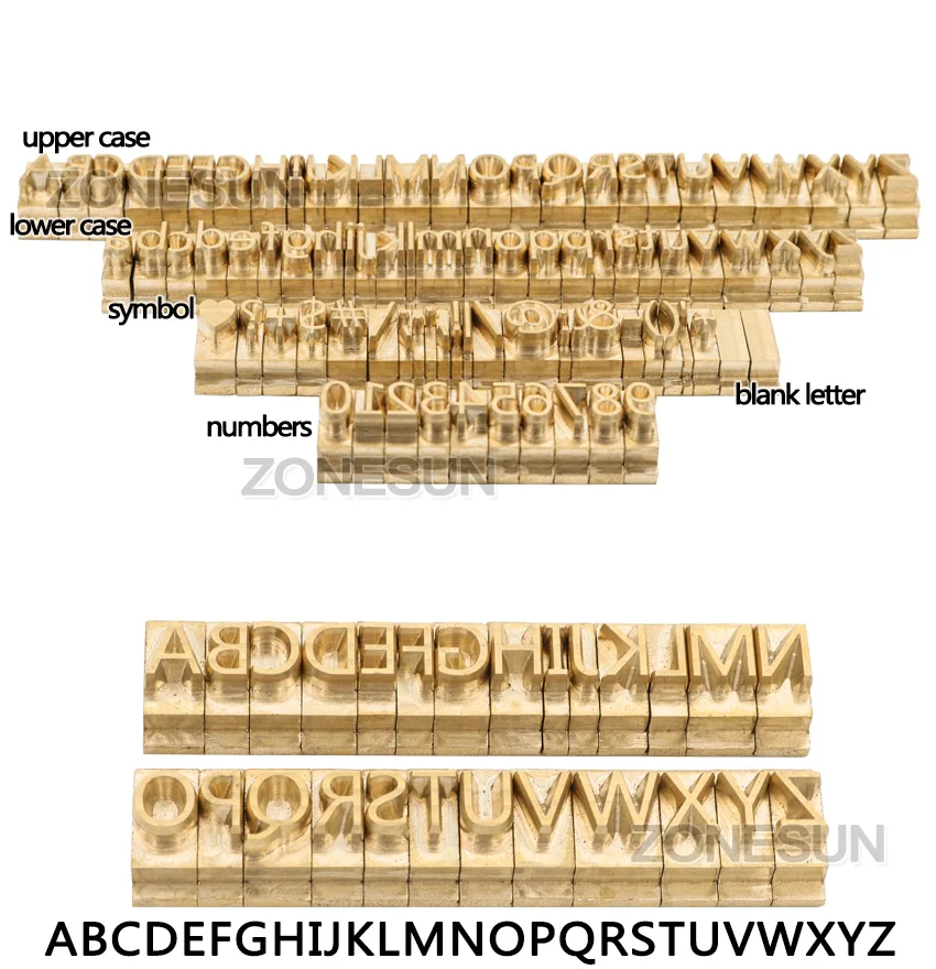 ZONESUN пользовательские латунный штамп DIY металлический алфавит, буквы, цифры, символ, кожа штампы для штамповки тяга инструмент бренд железная форма