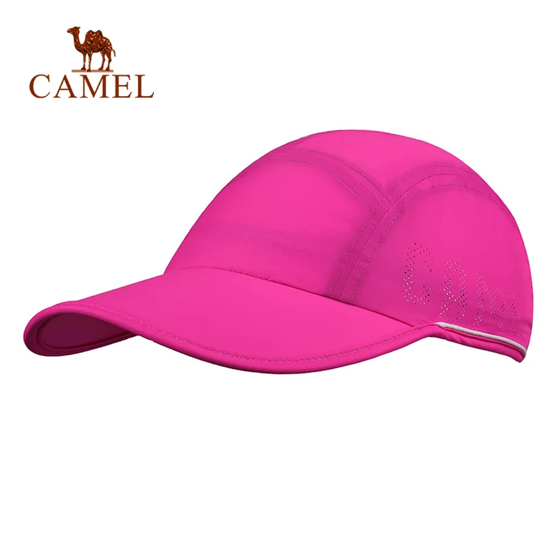 CAMEL Unisex Nylon Outdoor Visor Hat Quick Drying Ultralight Breathable Comfortable Adjustable Hiking Camping Fishing Cap - Цвет: Rose