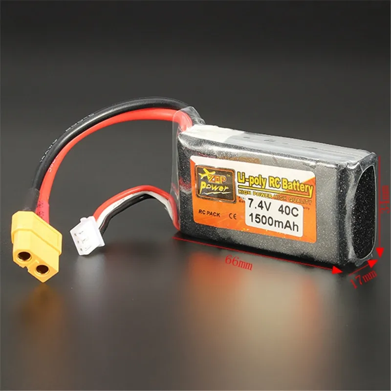 

ZOP Power 7.4V 1500mAh 40C 2S Lipo Battery XT60 Plug For RC Camera Drone Accessories For RC Model