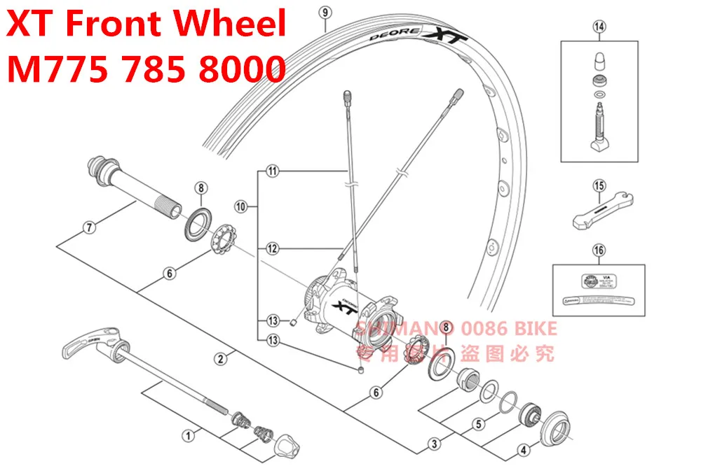 Shimano, горный велосипед XT M775 M785 M8000, переднее колесо, заднее колесо, WH-M785, запчасти, стальной шар, колесо свободного хода, конус