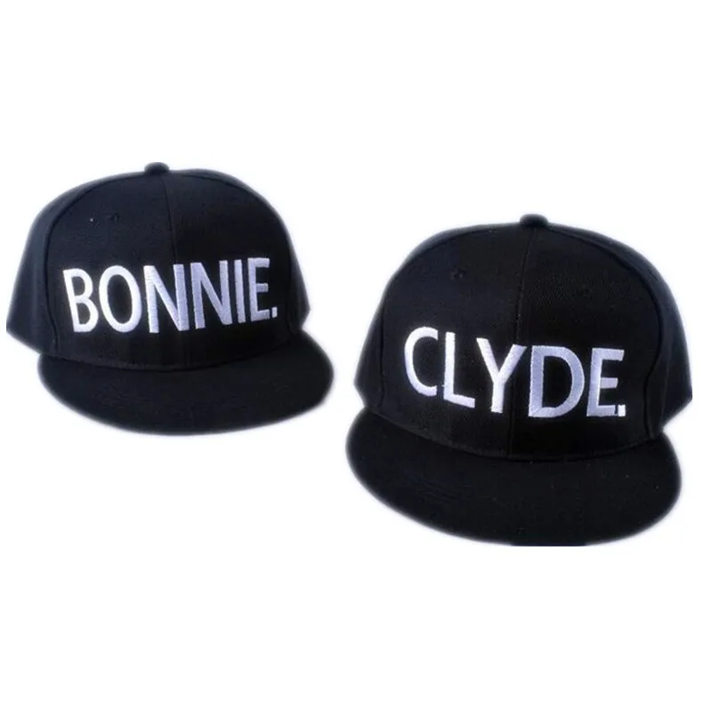 Мужские и женские бейсболки с буквенным принтом Bonnie Clyde регулируемые в стиле хип