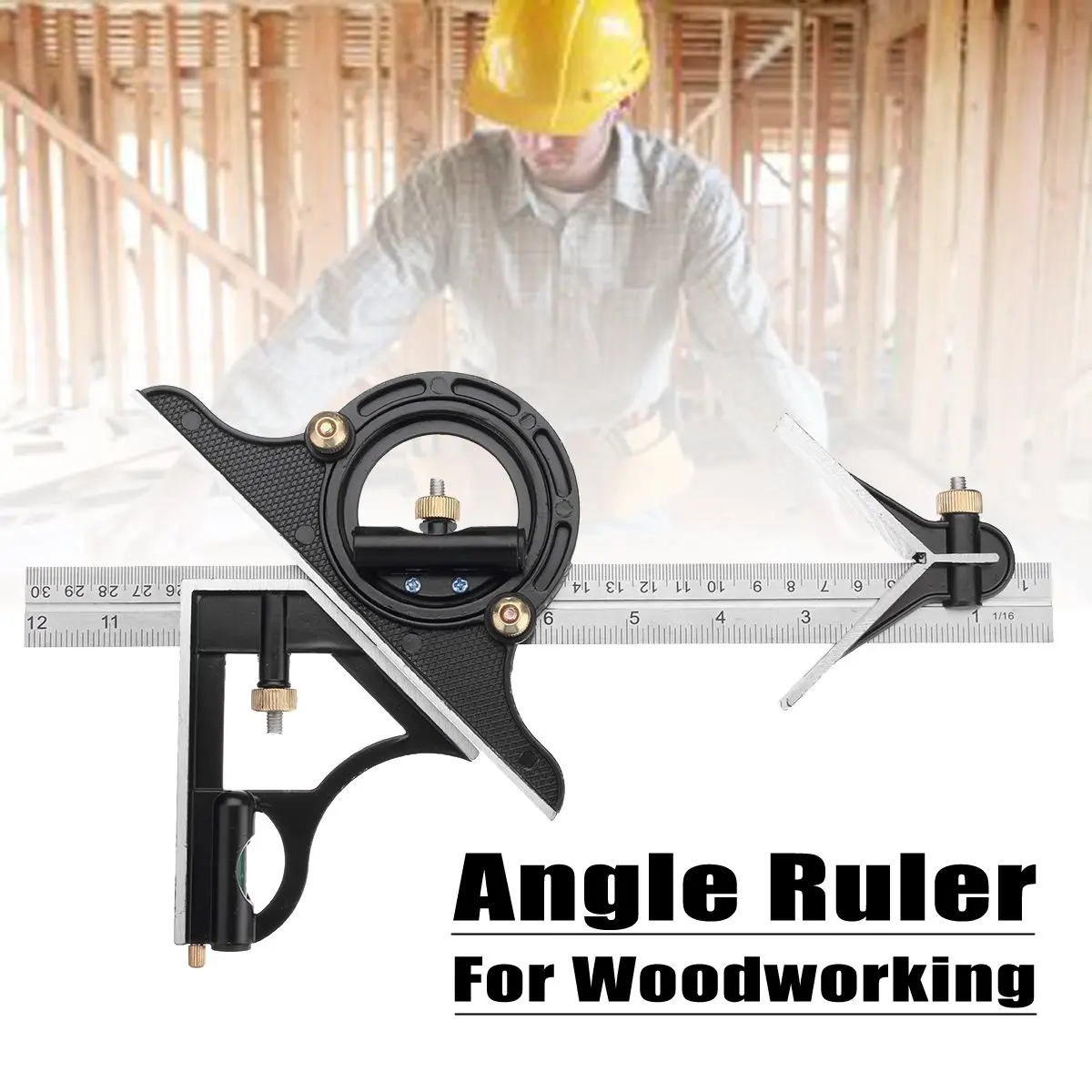 

12 inch Adjustable Combination Tri- Square Ruler Stainless Steel Machinist Measuring Angle Ruler For Measurment Tool
