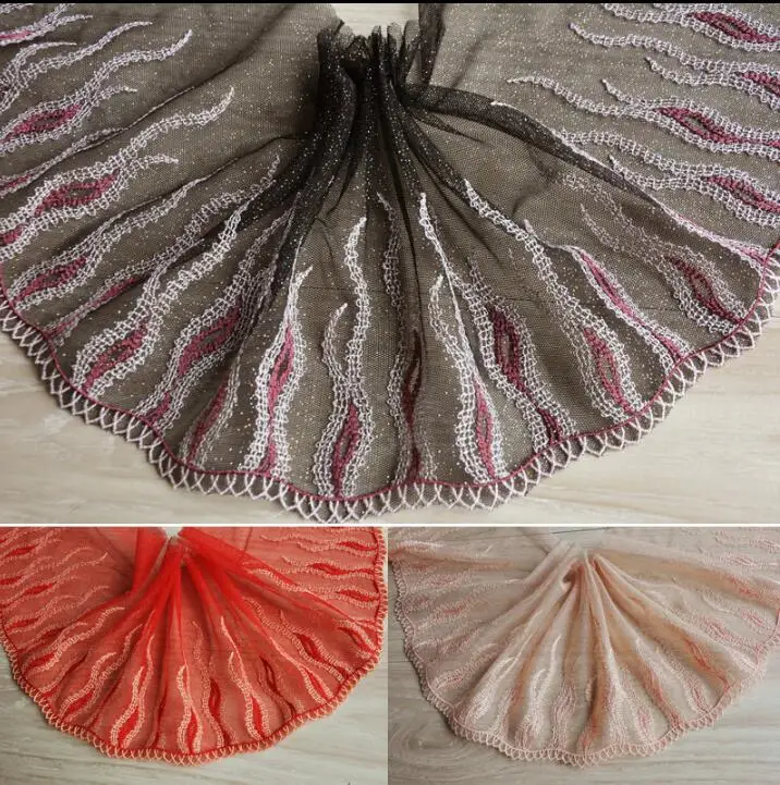 

1 Meter Exquisite Embroidered Flower Lace Trim High Quality Blue Pink Lace Fabric DIY Craft Sewing Dress Clothing Accessories
