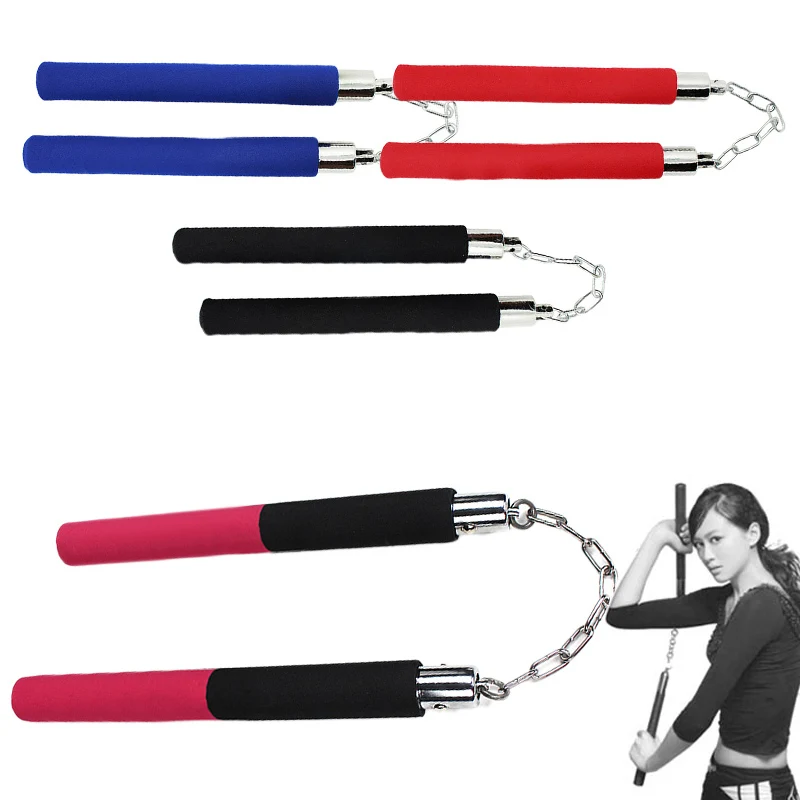 Новые Боевые искусства Nunchucks оружие Пена металлическая цепь безопасные нунчаки