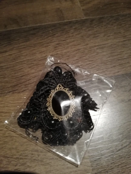 Black Lace & Beads Collar Necklace photo review