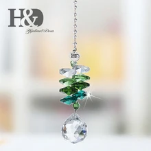 H& D хрустальный шар-Призма, подвесной кулон, Радужный производитель, граненые бусины, оконная люстра, лампа, занавеска, Декор, Ловец Солнца, украшение для дома