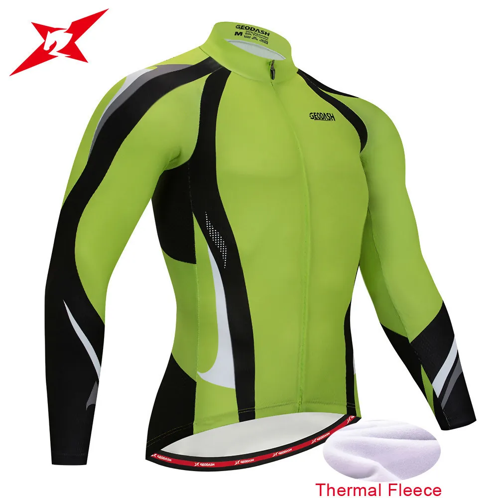 

GEODASH Good Quality Jersey Cycling Man 2019 Winter Cycling Long Sleeve Shirt Bike Shirt Mtb Thermal Fleece Mtb Clothes