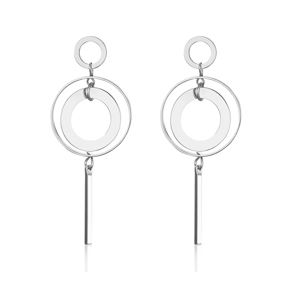 Fashion Women Geometric Circle Dangle Earrings Long Pendant Eardrop Jewelry | Украшения и аксессуары