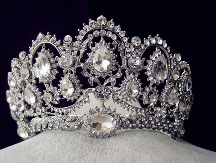 Acessórios Do Cabelo Do Casamento Tiara de Noiva De luxo grande cristal Da Coroa Da Rainha diadema tiara Pageant Enfeites de Cabelo Cocar (4)