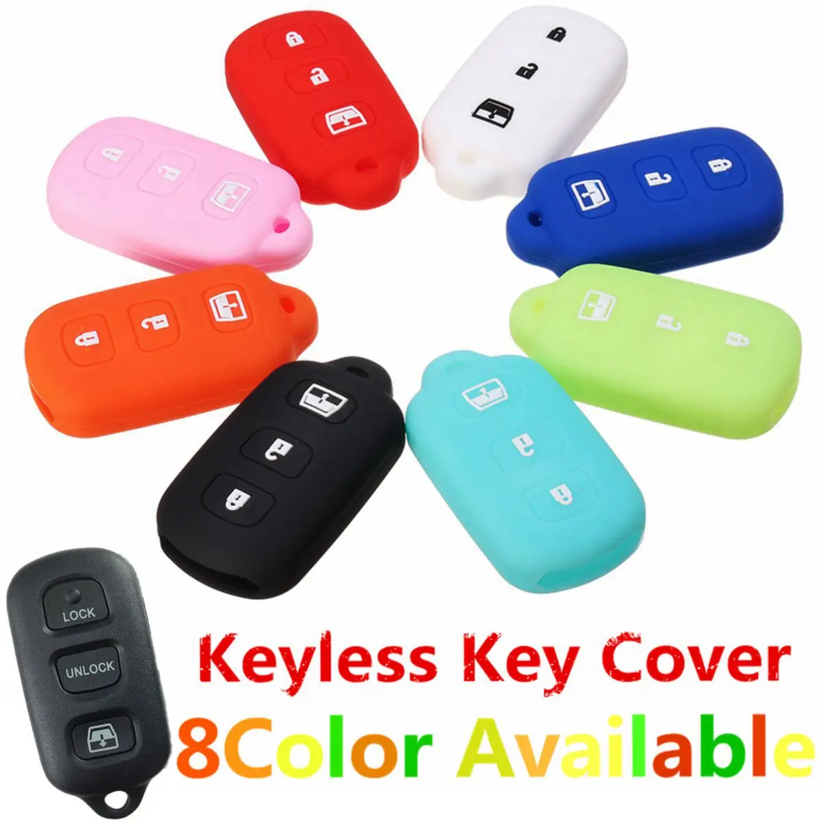 

4 Buttons Silicone Cover Fob Key Case Shell For Toyota 4Runner Sequoia Matrix