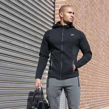 

2018 New SpringSport Jacket Men Running Jacket Letter Printed Hooded Coat Man Sportwear Fitness Outerwear Coats