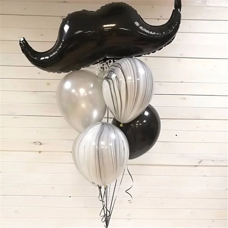 

5pcs/Set Dashing Little Man Baby Shower Balloons Mustache Foil Ball Black Beard Kids Toys Birthday Party Decor Supplies Helium