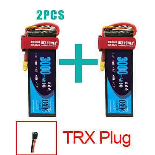 2 шт. DXF lipo Батарея 3S 11,1 V 3000 мА/ч, 3500 мА/ч, 5200 мА/ч, 30C 45C 50C 100C 200C для 1/10 1/8 RC автомобиль грузовик FPV, вертолет-Дрон - Цвет: 3S3000Softcase-TRX