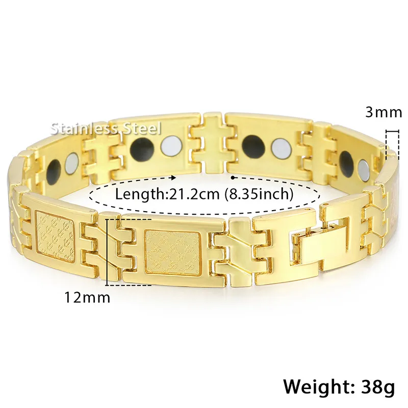 Браслет мужской магнитный из нержавеющей стали 12 мм|bracelets for|magnetic bracelet for menmagnetic |