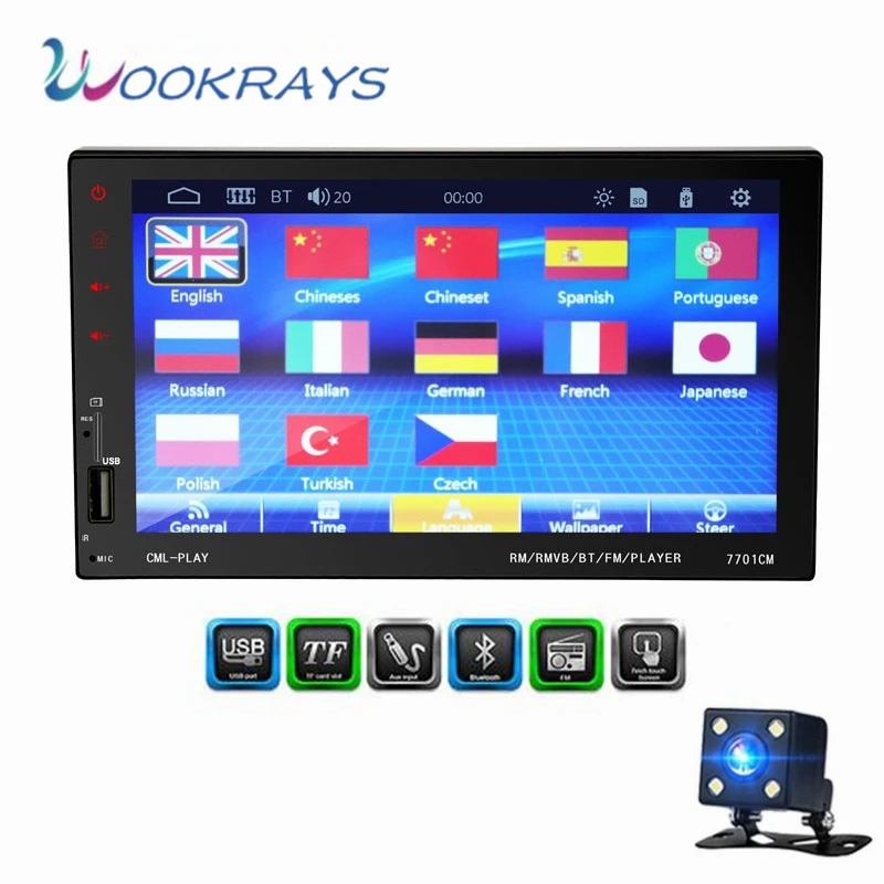 Автомагнитолы 2 din 7 &quotHD Сенсорный экран Bluetooth стерео Поддержка Зеркало Ссылка + USB