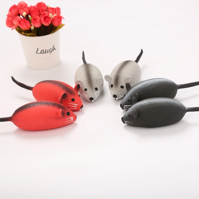 Colorful Mouse Shaped Dog Toys Squeeze Squeaky Pet Chew Scratch Rubber Safe Toy For Dogs Interactive Red Black White Color | Дом и сад