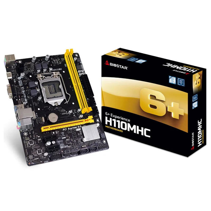 

BIOSTAR H110MLC 1151 H110 Motherboard DDR4 Micro ATX Desktop Computer Motherboard Support G4560 I3-7100 USB 3.0 SATA3 PCI-E 3.0