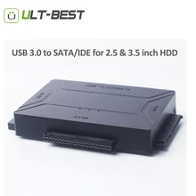 ULT-BEST USB to IDE SATA Converter Adapter Hard Drive Disk SATA to USB3.0 for 2.5/3.5/5.25 Optical Drive HDD SSD with Power
