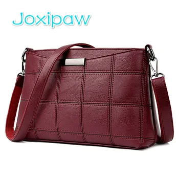 

Women Handbag Leather Plaid Messenger Bags Sac a Main Shoulder Bags Women Crossbody Bag Ladies Designer High Quality Handbags