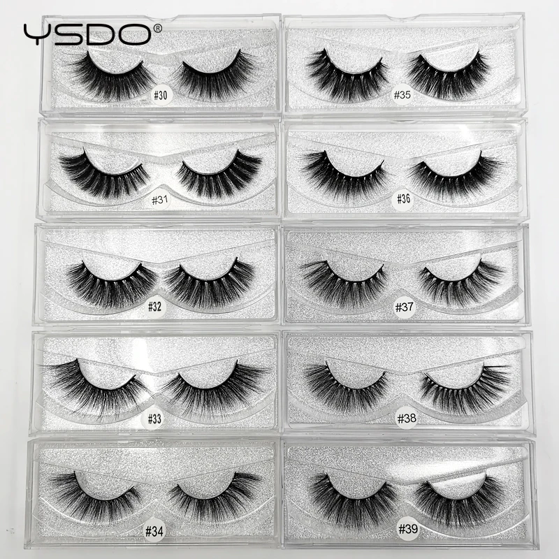 

YSDO 10 lots Mink Lashes 3D Cilios Mink Natural Hair False EyeLashes Long Thick Dramatic Fake Lash Fluffy Faux Lashes Lifelike