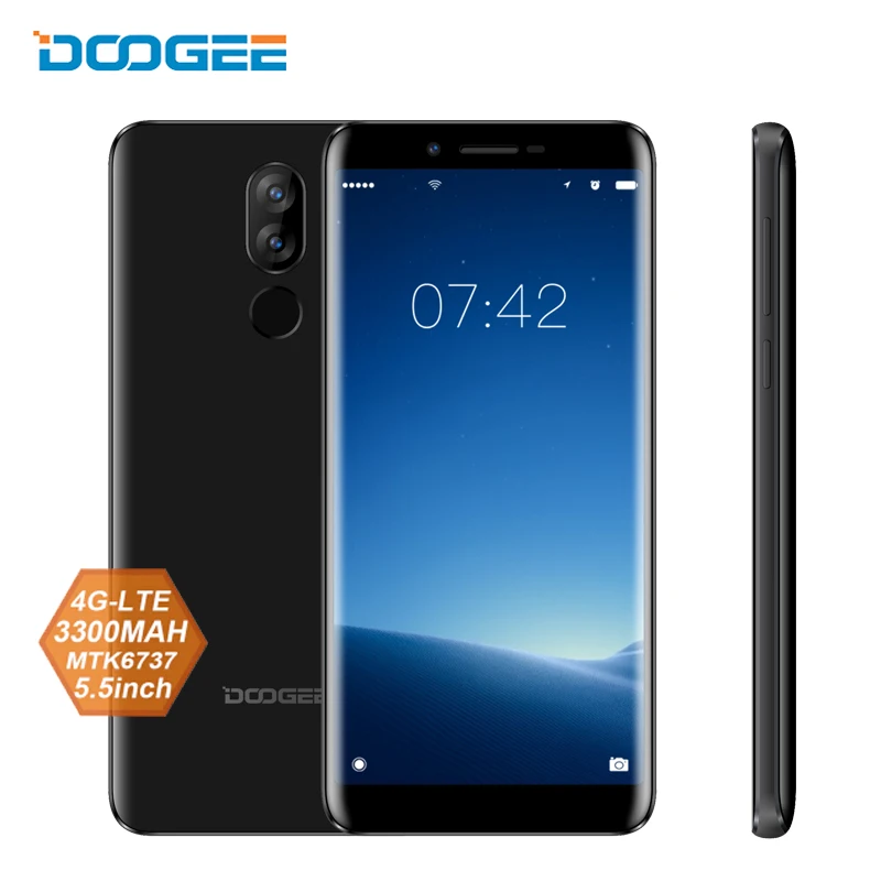 DOOGEE X60L 5,5 "18:9 мобильный телефон Android 7,0 MTK6737 4 ядра 2 г 16 13MP двойной сзади камеры 3300 мАч смартфон отпечатков пальцев