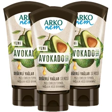 Arko увлажняющий крем для рук и тела кокос/масло авокадо 60 мл х 3 штуки, отбеливающий крем, датированный, мазь псориаза