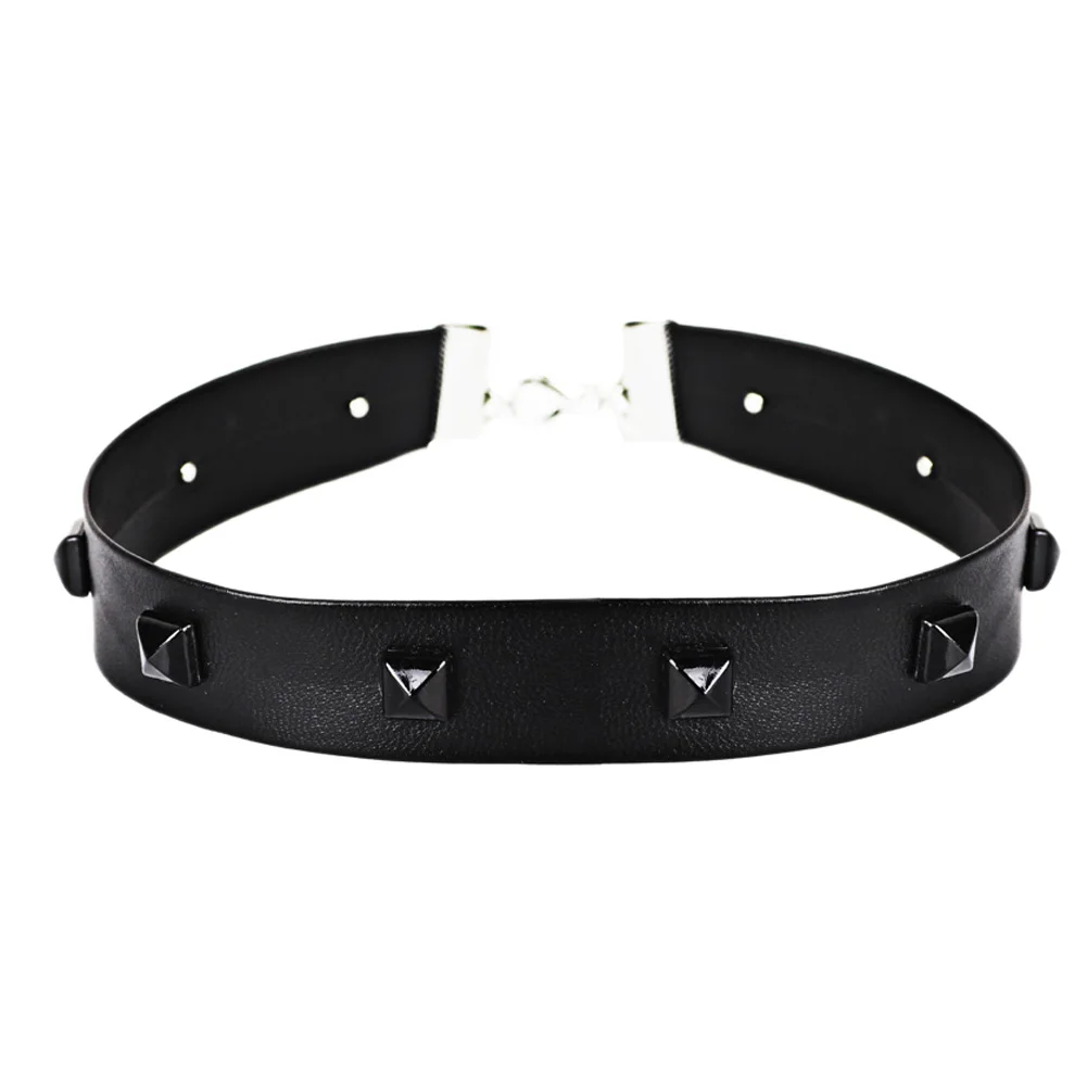 Punk Style Leather Rivet Choker Collar Chocker Necklace Vintage Black