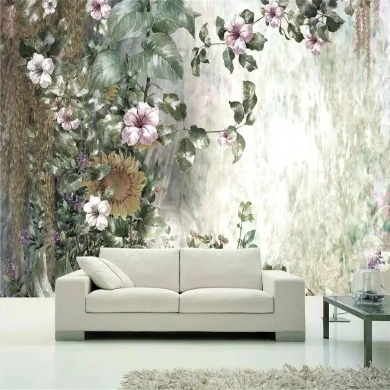 Акварельный узор цветочный фон на заказ Высококачественная Фреска с фабрики обои Фотообои