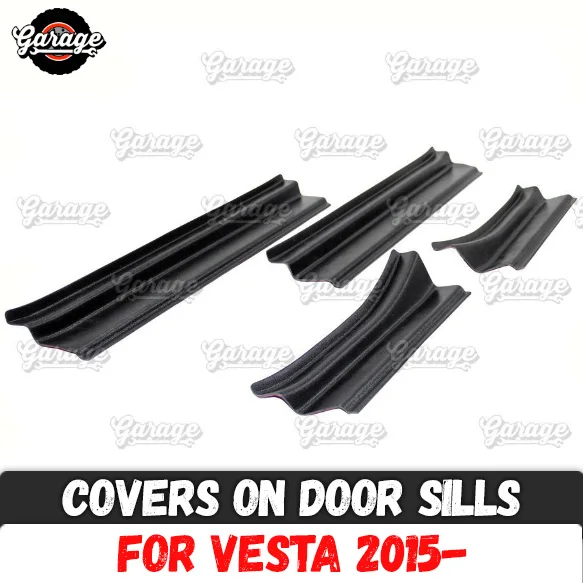 

Guard covers on door sills for Lada Vesta 2015- ABS plastic pads accessories protective plates scratches car styling tuning