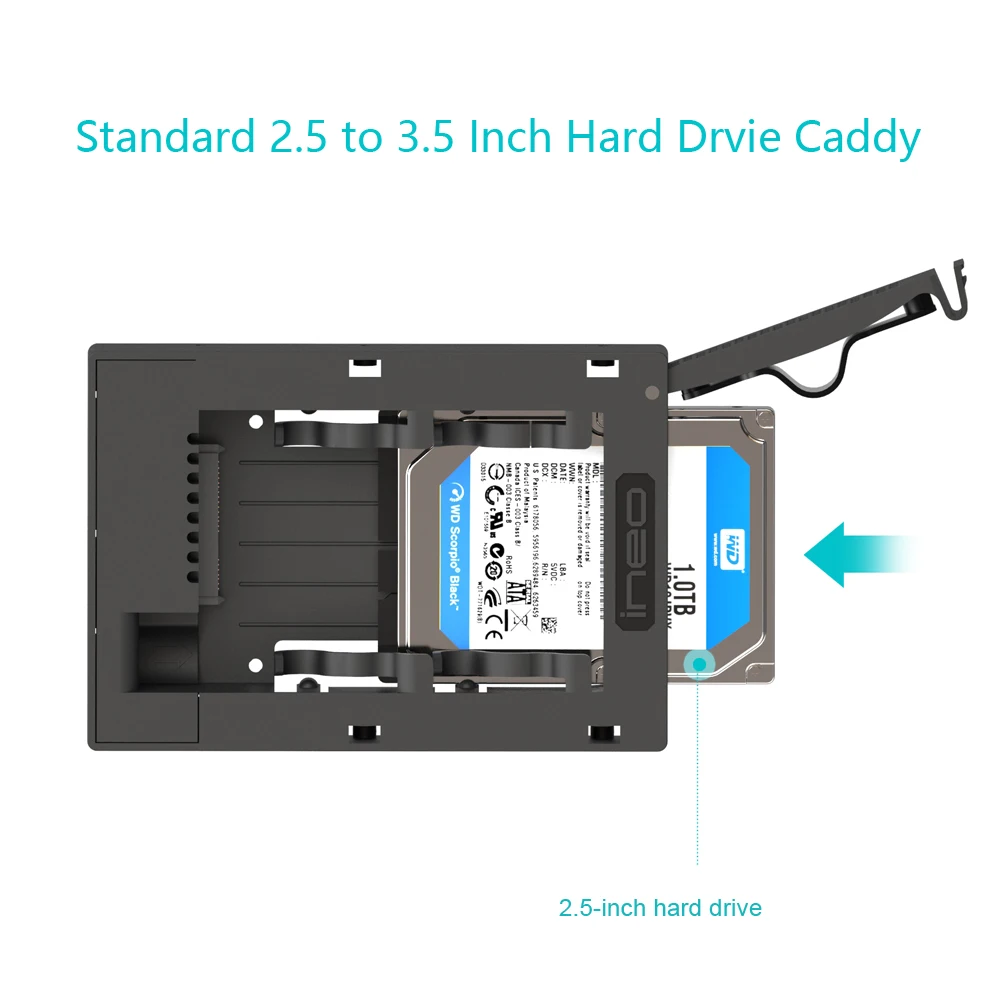 Ineo без инструментов SATA HDD Монтажный адаптер кронштейн для 2,5 дюймов до 3,5 дюймов SATA SSD жесткий диск конвертер [3543]