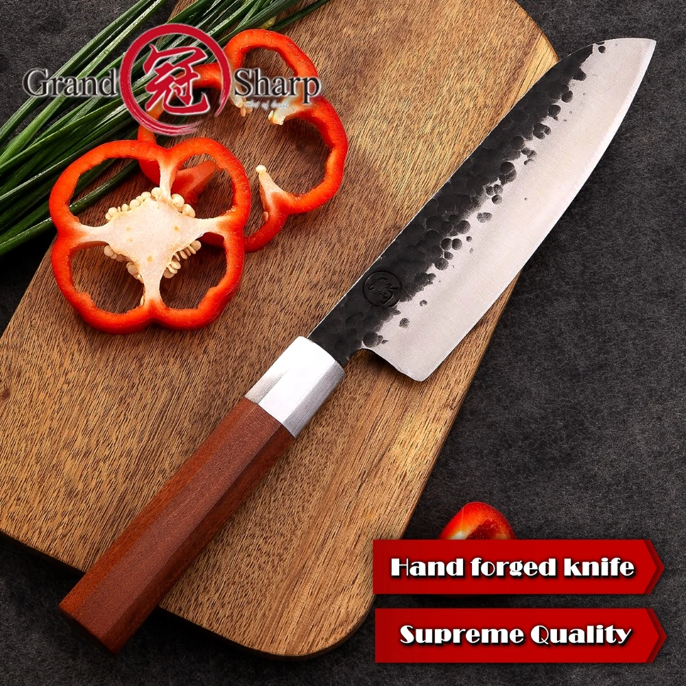  4 Pcs Handmade Kitchen Knife Set High carbon Steel Chef Santoku Nakiri Kiritsuke Knives ECO Friendl - 33043928330
