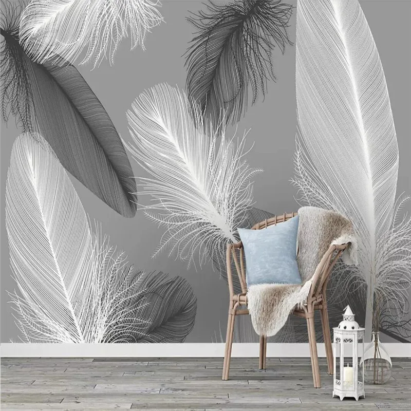 Original modern Nordic feather wall professional production mural wholesale wallpaper mural poster photo wall Original modern Nordic feather wall professional production mural wholesale wallpaper mural poster photo wall