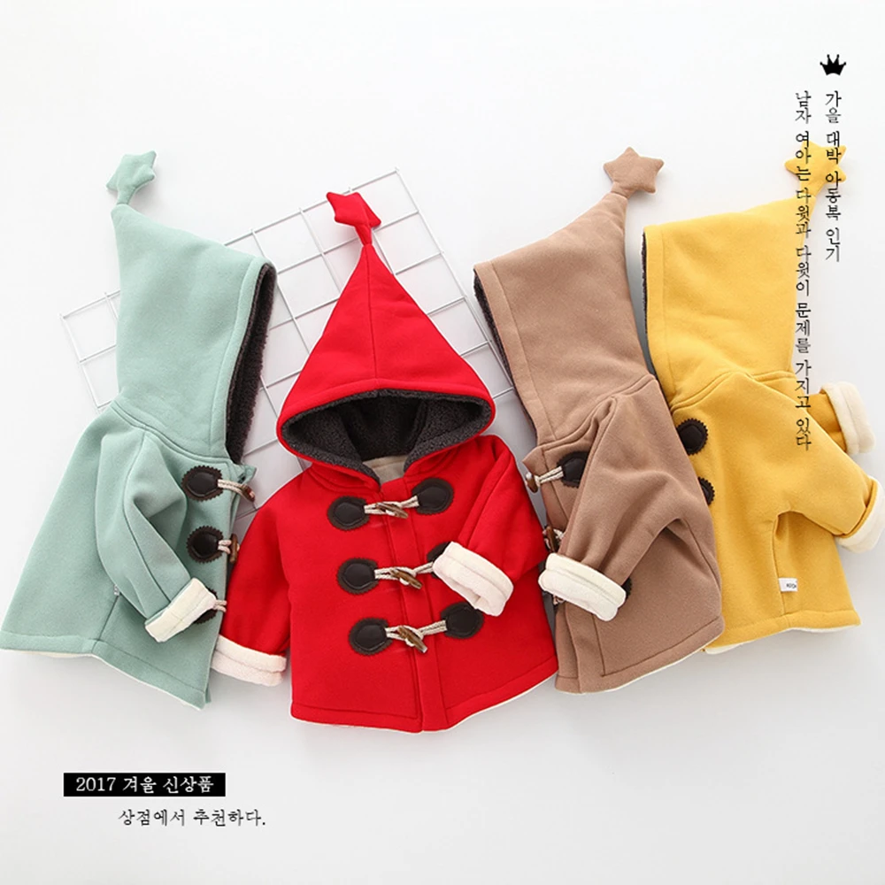 Newborns spring winter quarter of the new boys girls coats thick horns