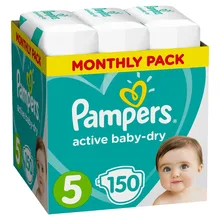 Подгузники Pampers Active Baby-Dry 11-16 кг, 5 размер, 150 шт