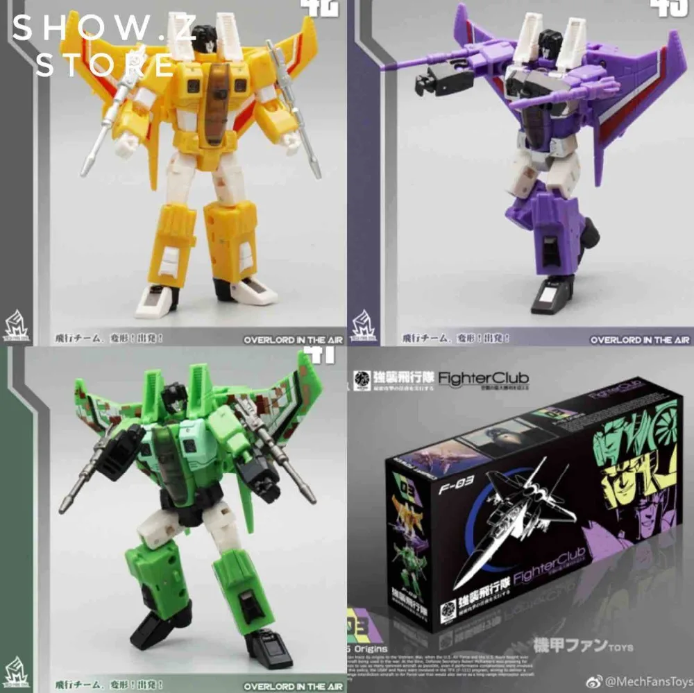 

[HotS[Show.Z Store] MechFansToys MFT F-03 F03 Overload Fighter MF-41 Corrosioner MF-42 Solarhalo MF-43 Consciouser Action Figure