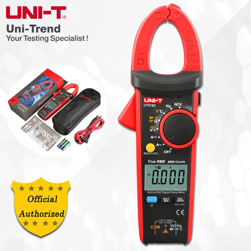 UNI T UT216A UT216B UT216C UT216D 600A True RMS Digital Clamp Meters Digital Ammeter Resistor Capacitor