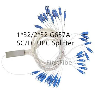 

fiber optical splitter 1 x 32 SC UPC 32 Channels Blockless LC Micro Type 2x32 PLC Optical Fiber Splitter with 1.5m