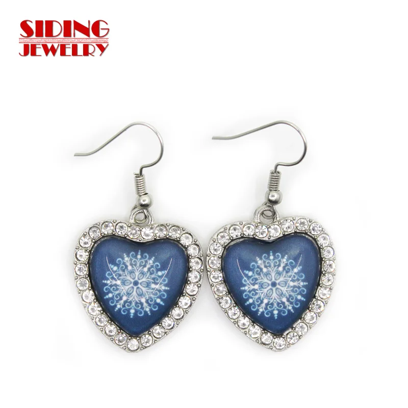New Arrival 5pair/lot Snowflakes Style 2 Crystal Heart Earring Earrings Charms Fashion Pendientes DIY Jewelry | Украшения и