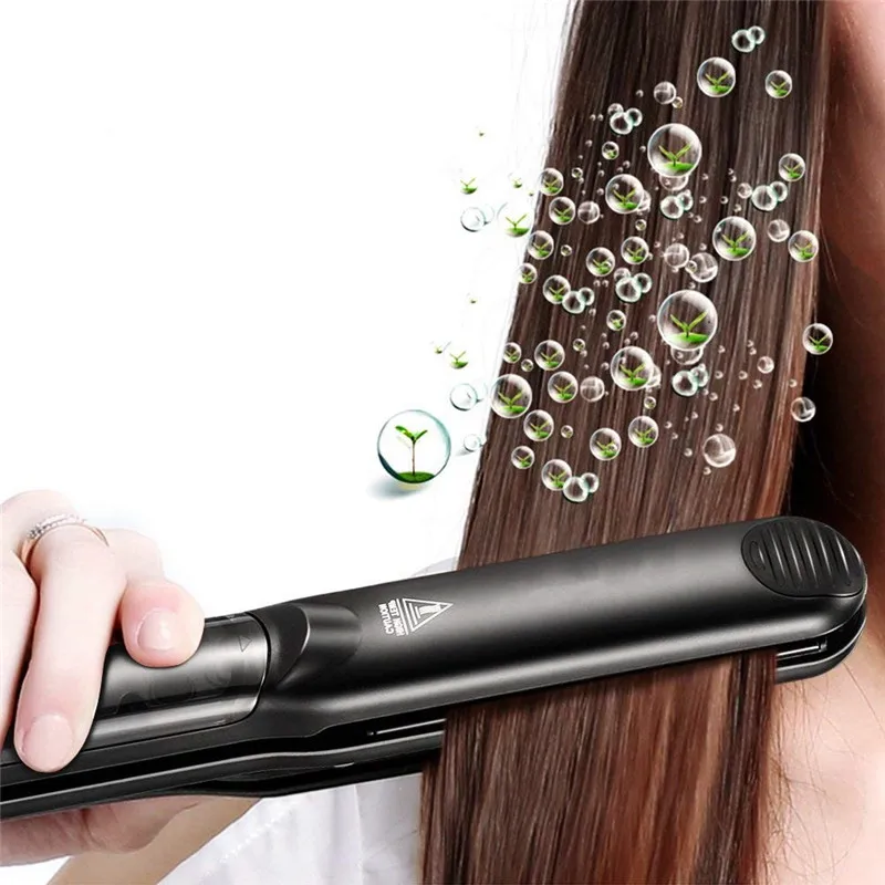 Flat Steam Iron Hair Straightener Professional Ceramic Vapor with Argan Oil Infusion straightening