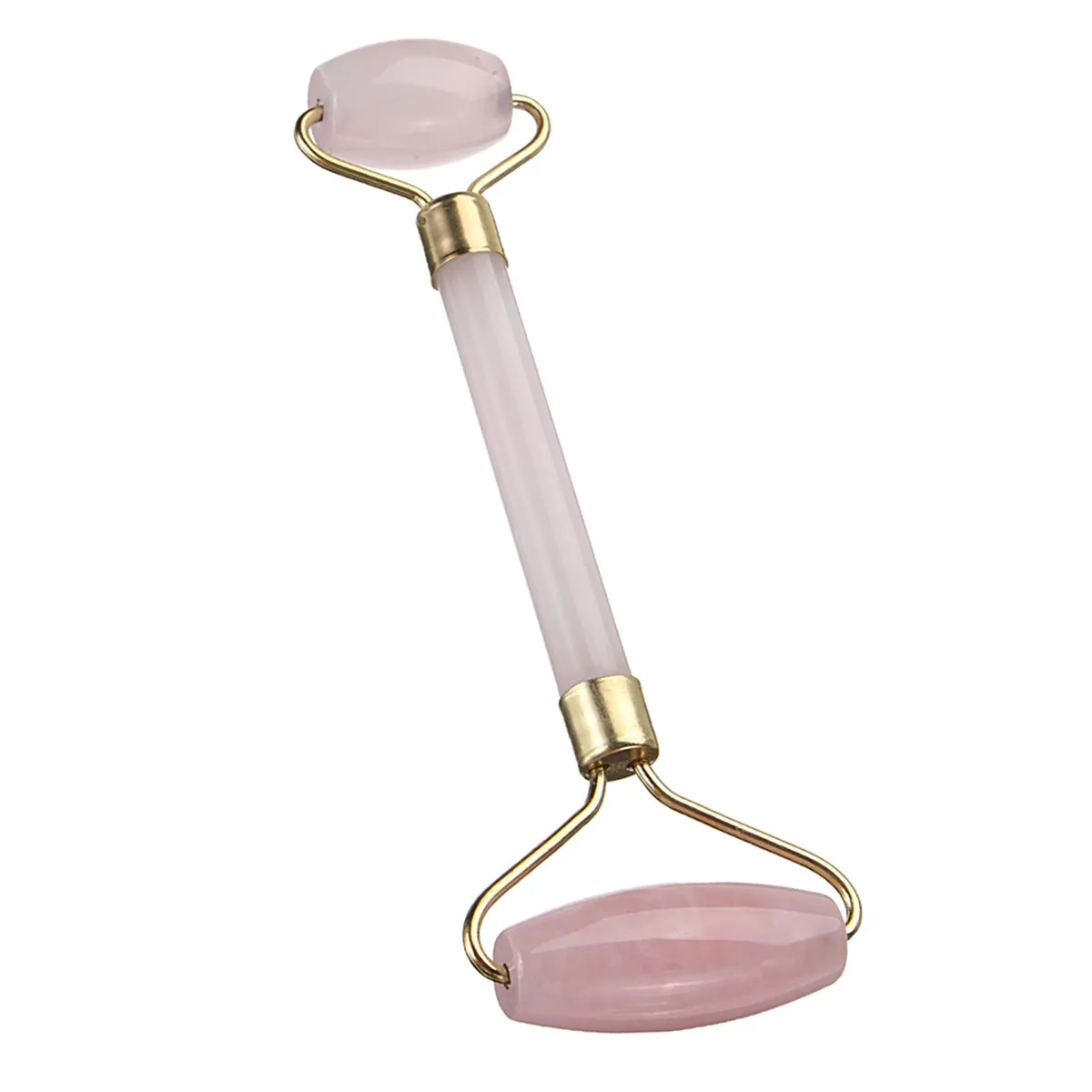 

Double Head Massage Roller Natural Rose Pink Crystal Quartz Jade Stone Anti Cellulite Wrinkle Facial Body Beauty Health Tool
