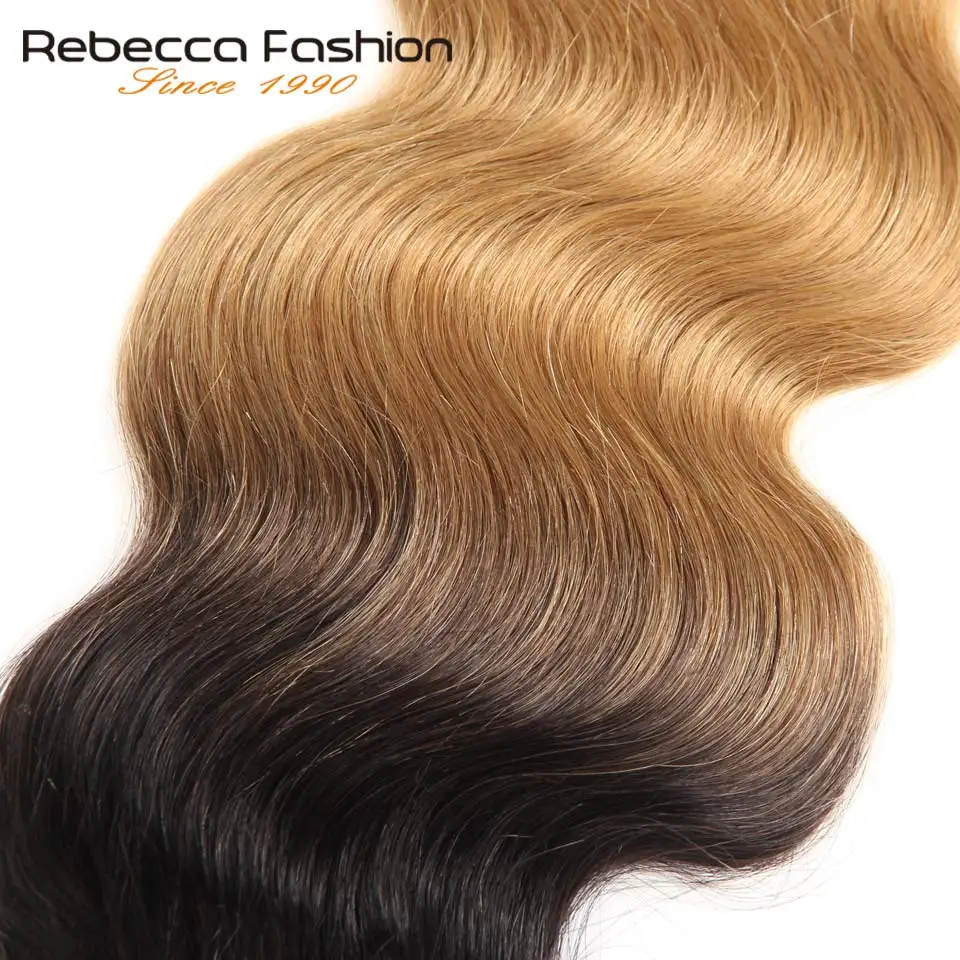 Rebecca бразильские натуральные волнистые волосы для тела 1 пучок цветные# T1B/30# T1B/27# T1B/99J# T1B/BUGR Remy человеческие волосы для наращивания 10-22 дюймов
