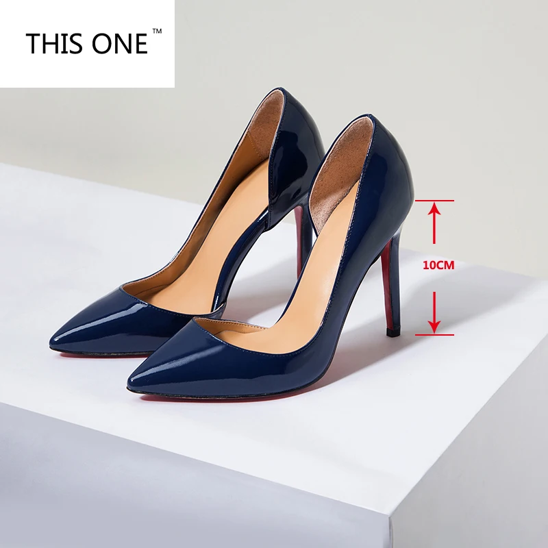 THIS ONE 2018 new pointed toe high heels 8cm 10cm high heels super fine  heel shoe sexy patent leather black pumps patent leather|Women's Pumps| -  AliExpress