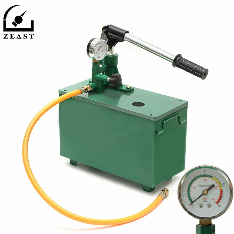 

4Mpa 40kg Manual Hydraulic Water Pressure Pipeline Leak Detector Test Pump Machine Vessels Pipes Valves Measuring Tool